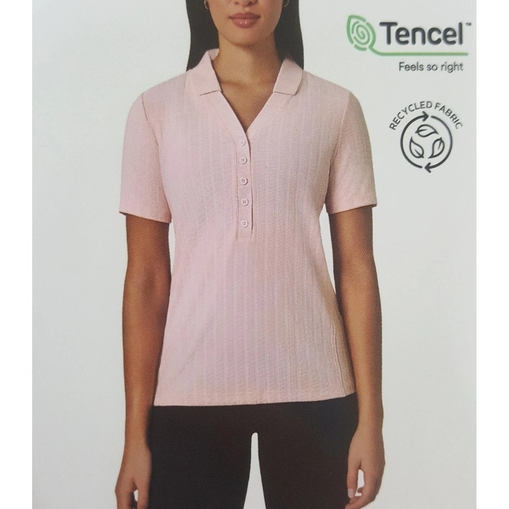 Mondetta‎ Women's Ribbed Polo Shirt, Potpourri, Medium